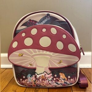 Loungefly Pink and White Mushroom Backpack